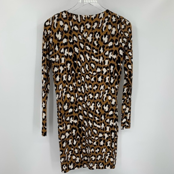 DVF Diane von Furstenberg Reina Spotted cat camel tunic dress leopard silk new 8 - Picture 3 of 5